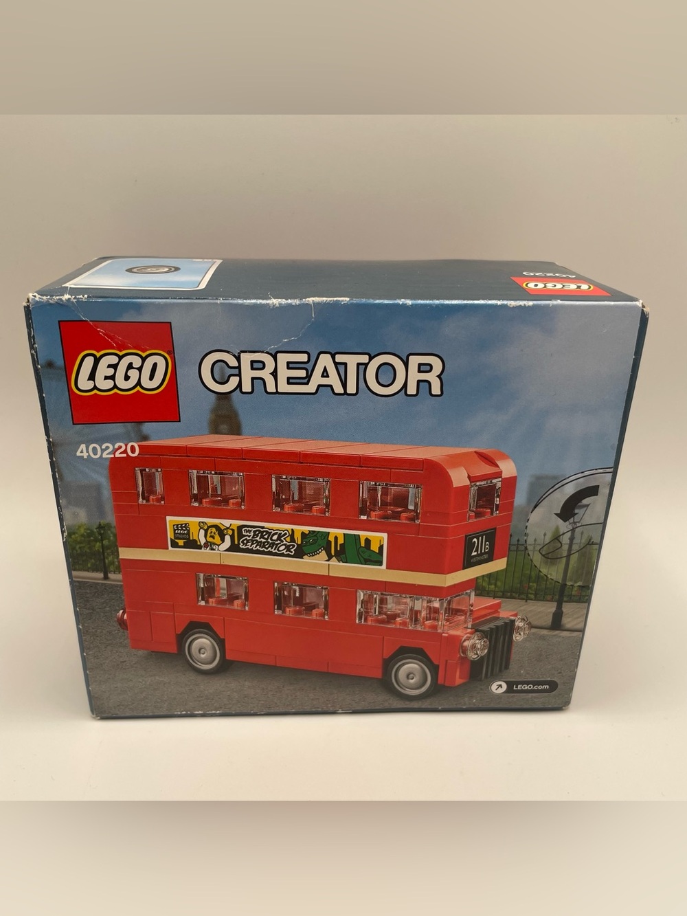 Lego Creator Red Double-Decker Bus with Yellow Stripe